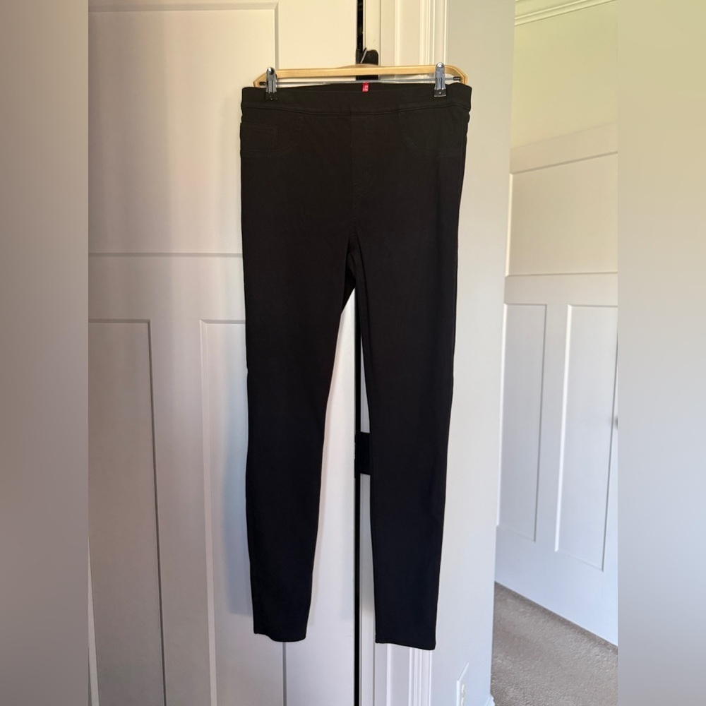 SPANX Black Stretch Jean-ish Ankle Pants Leggings High Rise‎
